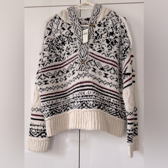 NWT Size M (P2P 26") - Anthropologie Relaxed Hooded Sweater - Picture 14 of 16